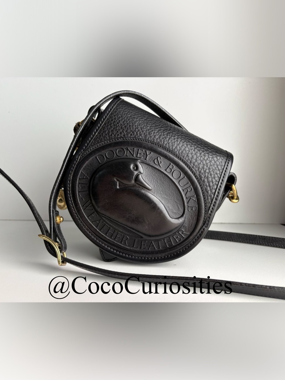 Dooney and Bourke awl  Black Leather Big Duck mini Crossbody Bag Purse P150 - Picture 3 of 16